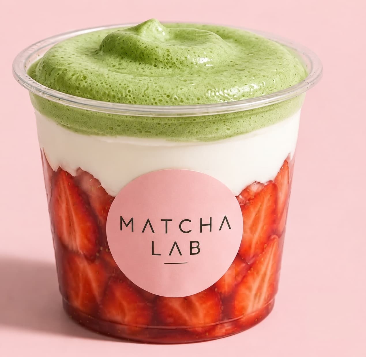 Matcha Foam - Fresas con crema